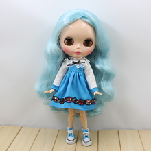 joint body Nude Blyth Doll Mixed  blue hair  without bang MbL 2024 - buy cheap