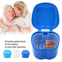 new denture bath boxes case makeup organizer false teeth storage box cases containers with filter screen appliance 2024 - buy cheap