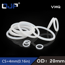 Anel de silicone branco 10 tamanhos/vmq, anel de borracha o de 4mm de espessura, 20mm para vedação de anéis, juntas de óleo, lavador sanitário 2024 - compre barato