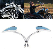 Chrome Mini Teardrop Custom Side Mirrors For Motorcycle Street Sport Bike Cruiser Chopper For Harley Sportster Softail XL 2024 - buy cheap