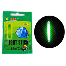 Barra luminosa de pesca para flotadores nocturnos, Varita de tubo fluorescente verde de 3,0x25mm, 10 bolsas/lote 2024 - compra barato