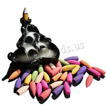 Approx 52pc/Box Natural Tower Backflow Incense Cones Hollow Smoke Cones Sandalwood Aromatherapy Use In The Home Office Teahouse 2024 - buy cheap