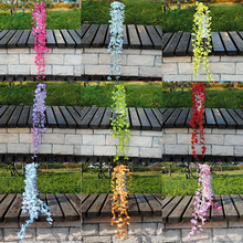 Artificial Vine Flowers Fake Wisteria Ivy Vine Garden Hanging Flower Plant Simulation Home Wedding Party Decor Dropshiping 2024 - buy cheap