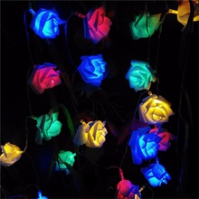 YIYANG 2M Wedding Decoration Rose Flower LED Bouquet String Lights Battery Rosa Christmas Festival Party Garden Bedroom Lumiere 2024 - buy cheap