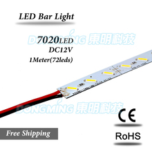 Barra de luz LED de 72Leds, 1m, 7020 SMD, IP22, 12V, perfil de aluminio, resistente, 50 unidades por lote 2024 - compra barato