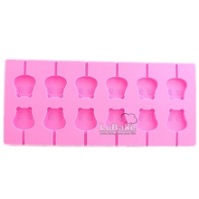 12 cavidades em forma de urso de silicone doces pirulito chocolate molde de sorvete de cozimento fondant molde diy padaria com 20 peças de palitos 2024 - compre barato