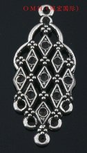 OMH wholesale jewelry Free shipping 6pcs tibetan silver pendants earring connectors Drop Earrings 45x19mm EH312 2024 - buy cheap