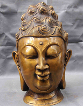 Bi001901 Budismo Cobre Bronze Chinês Guan Yin Kwan Yin-Bodhisattva Estátua Cabeça de Buddha 2024 - compre barato