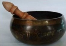 Free Shipping Metal Crafts Asian Tibetan Bronze Buddha Mantra Singing Strike Bowl fast shipping 2024 - buy cheap