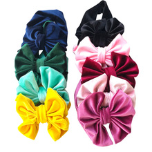 Hair Style Funky Winter Big Hair Bow Velvet Infantile Elastic Headband 2020 DIY Hair Accessories Headwrap For Kids Girl Headwear 2024 - buy cheap