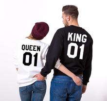 Skuggnas moletom king queen 01 unissex, moletom fashion com capuz e manga comprida combinando com casal king queen tops casuais 2024 - compre barato