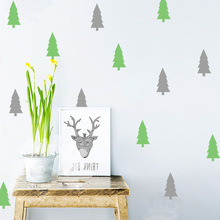 Pegatinas de vinilo de árbol verde para decoración del hogar, papel tapiz para sala de estar y dormitorio de niños, murales, adhesivo familiar para la pared de Navidad 2024 - compra barato