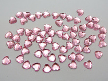 500pcs Pink Acrylic Faceted Heart Flatback Rhinestone  6X6mm  Jewelry decorative accessories 2024 - buy cheap