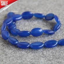 2021 para el collar y la pulsera 13*18mm granos de Calcedonia azul piedra con forma ovalada perlas 15 pulgadas facetado joyería de cuentas DIY hacer 2024 - compra barato