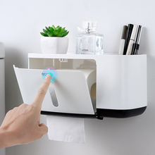 Toilet Paper Holder Creative With Two Storage Bath Kitchen Toilet Paper Dispenser Plastic Wall Waterproof Toilet Roll Holder 2024 - buy cheap