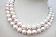 AAA enorme 35 "11-12 MM Mar del Sur blanco barroco collar de perlas 14K cierre de oro 2024 - compra barato