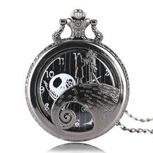 Steampunk Tim Burtons Nightmare Before Christmas Hollow Quartz Pocket Watch For Jack Skellington And Sally Men Women Gift 2024 - buy cheap