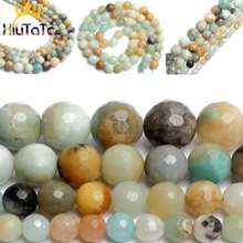 Faceted Natural Colorful Amazonite Stone Beads Round Spacer Beads For DIY Jewelry Making Bracelet Necklace 15'' 4/6/8/10/12mm 2024 - buy cheap