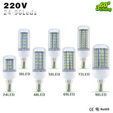 Best quality  E27 E14 LED Lamp 5730SMD LED Lights Led corn Bulb 24 36 48 56 69 72Leds Chandelier Candle Lighting Home Decoration 2024 - buy cheap