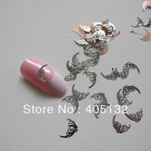 Approx. 1000pcs/bag Metal Silver Butterfly Design Non-adhesive Metal Slices Nail Art Decoration MS-182-1 2024 - buy cheap