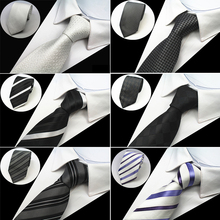Rbodc gravatas listradas para homens, gravatas pretas 8cm, gravatas clássicas no pescoço para negócios, casamento, acessórios para festa 2024 - compre barato