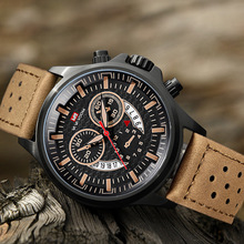 2020 Sport Men Watches Fashion High-end Leather Military Wristwatch Male Luxury Calendar Waterproof Quartz Watch relogio militar 2024 - buy cheap