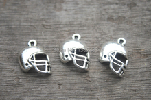 20pcs--Football Helmet Charms, Antique Tibetan Silver Tone Helmet Charm pendants 20x14mm 2024 - buy cheap