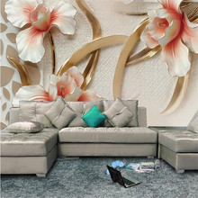 Beibehang papel de parede foto personalizada 3d relevo lírio moderno minimalista 3d mural grande sala de estar 3d 2024 - compre barato