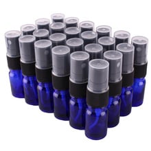 Botella de vidrio azul cobalto de 5ml, 24 Uds., con rociador de niebla fina negra, botellas de aceite esencial, envases cosméticos vacíos 2024 - compra barato