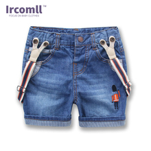 New Child denim shorts Summer Style Korean Boys  Kids Jeans Pants Curling Pants Baby Denim Overalls Suspenders Shorts 2T-8T 2024 - buy cheap