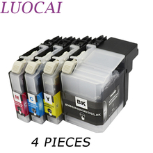 LuoCai 4 peças LC529 LC525XL Compatível Com cartuchos de tinta Para O Irmão LC 529 LC525 LC529XL DCP-J100 DCP-J105 MFC-J200 impressoras 2024 - compre barato