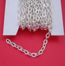 Free shipping!!!!100M/lot Silver Plated Flat Textured Cross Cable Chain 4.5*3mm 2024 - buy cheap