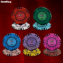 Conjuntos de fichas de póker con diamantes de Casino, 25 unids/lote, 45mm, Hold'em Poker 13,5/g, compuesto de arcilla con Metal interno, Chips baratos 2024 - compra barato