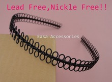 5PCS 1.5cm Black Round wire Circles Trimming Edges Plain Metal Hair Headbands at nickle free and lead free Frilly metal hairband 2024 - buy cheap