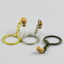 500 x 0.6ml  Mini Glass Bottles Key Chain Pendants Small Wishing Bottles With Cork Vial Arts Jars For Bracelets Gifts 2024 - buy cheap