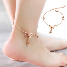 New  Butterfly Pendents Foot Chain Anklets Bracelets Rose Gold Color Fashion Vintage Jewelry For Women Accessories 2024 - buy cheap