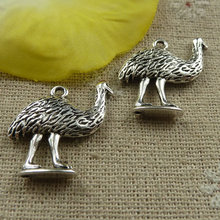 75 pieces tibetan silver ostrich charms 20x20mm #4352 2024 - buy cheap