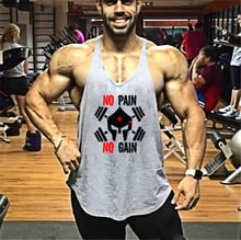 Bodybuilding Mens clothing musculation gyms tank top men fitness men singlet muscle shirt no pain no gain tanktop 2024 - buy cheap