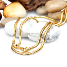 30'' Long 3mm Gold Stainless steel Round Snake Chain Necklace In Men's Jewelry  hot selling gifts 2024 - buy cheap