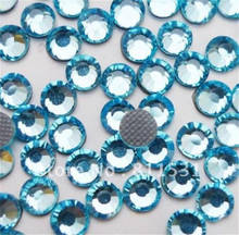 SS6 SS10 SS16 Аква синий цвет кристалл DMC Стразы Сделай Сам свободный клей исправление кристалл горный хрусталь железо-на для украшения одежды 2024 - купить недорого