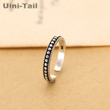 Uini-tail quente novo 925 prata esterlina personalidade retro pequeno ponto aberto anel coreano moda maré fluxo de alta qualidade jóias gn959 2024 - compre barato