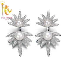 [NYMPH] Pearl Earrings Pearl Jewelry Maxi Double Pearl Earrings Trendy Earrings  For Women Fine Jewelry  J05+ 2024 - buy cheap