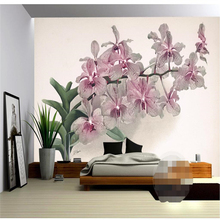 Papel de pared de beibehang, decoración del hogar, Fondo de fotografía, fotografía de fantasía, flor verde púrpura, pared grande de Baño de Hotel 2024 - compra barato