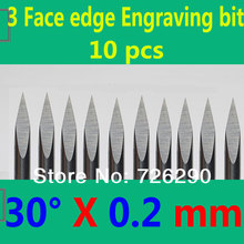 HUHAO 10pcs 3.175mm Dia 30 Angle 0.2mm Tip 3 Edge Carbide Woodworking Tools Engraving Bits for CNC Router Machine 2024 - buy cheap