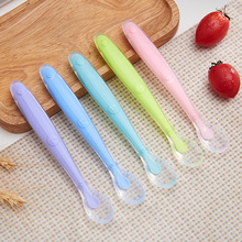 baby spoons feeding dishes Tableware for children Silicone Spoon Infant Training Spoon Kids Soft Feeding Spoon Safety 2024 - buy cheap