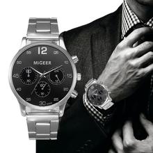Мужские модные часы с кристаллами из нержавеющей стали, аналоговые кварцевые наручные часы, браслет, Прямая поставка 2018JUL12 2024 - купить недорого