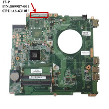 SZWXZY-placa base para portátil HP 17-P, con A6-6310U, CPU DDR3, 809987-601, 809987-001, DAY22AMB6E0, 100% de funcionamiento 2024 - compra barato