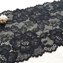 Encaje negro bordado exquisito elástico para diseño de lencería, ligas, alta costura alterada, decoración de boda 5 yardas 2024 - compra barato