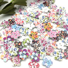 50 pcs  Mix Flowers Wood Buttons 17mm Sewing Craft Mix Lots WB06 2024 - buy cheap