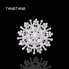 44mm Fashion Alloy Rhinestone Crystal Corsage Flower Snowflake Wedding Pin Cheap Brooch Hotsale 2018 Trendy, Item NO.: FB020 2024 - buy cheap